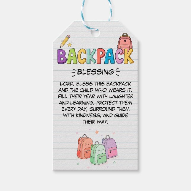 Backpack Blessing Double-Sided Tag (Front)