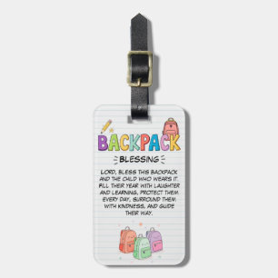 Backpack Blessing Luggage Tag for Kids