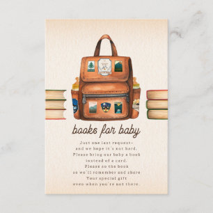 Backpack + Bottles Baby Shower Book Request Enclosure Card