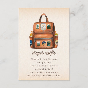 Backpack + Bottles Baby Shower Diaper Raffle Enclosure Card