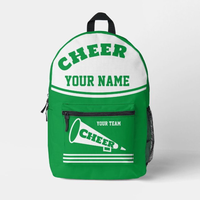 Backpack cheer team Cheerleader Personalised green (Front)