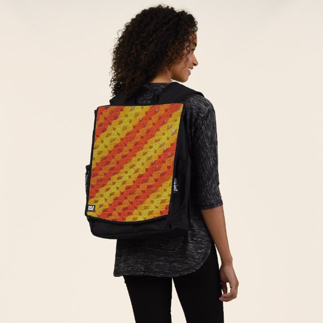 Backpack - Crochet Pattern - Orange Shells (Worn)
