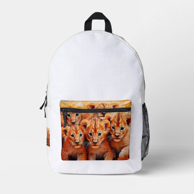 Backpack - Five Lions Cubs Artwork (Front)