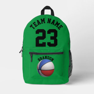 Backpack kids boys basketball sport school green