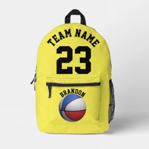 Backpack kids boys basketball sport yellow school 