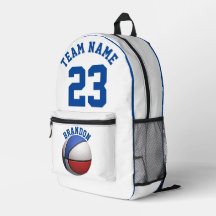Backpack kids boys basketball sports blue w