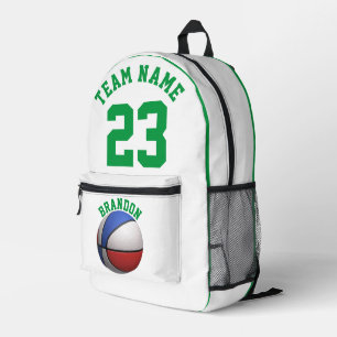 Backpack kids boys basketball sports white green