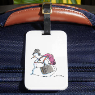 Backpack Snowman luggage tag