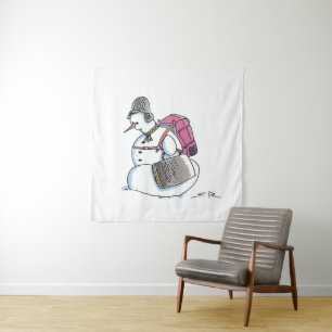 Backpack Snowman tapestry