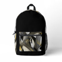 Backpack Trend Abstract Art Black White Gold