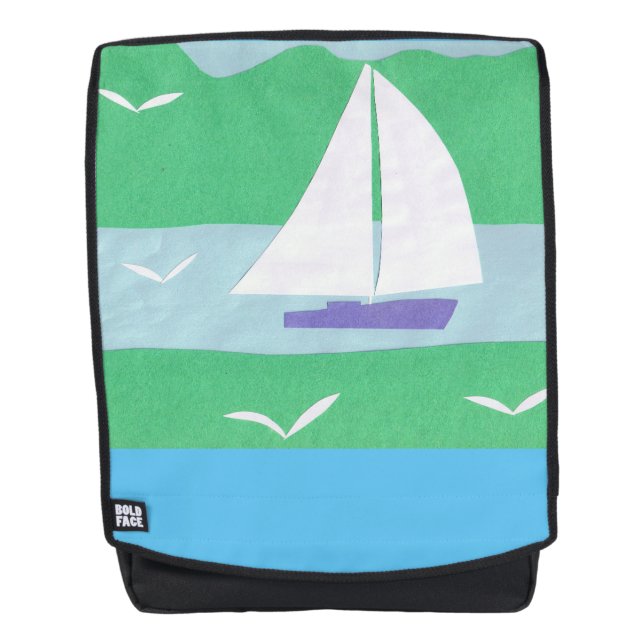 Backpack with Sailboat Design (Front)