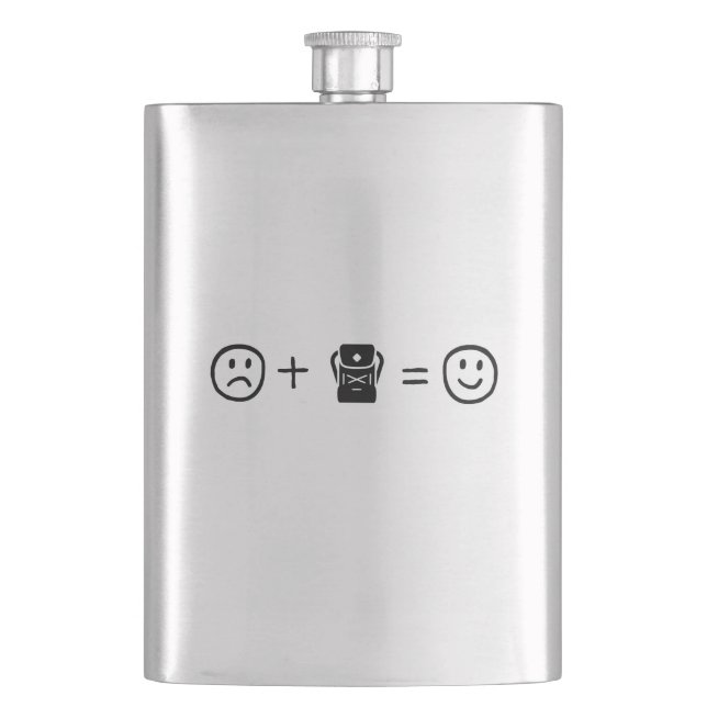 Backpacking Makes You Happy Hip Flask (Front)