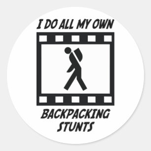 Backpacking Stunts Classic Round Sticker