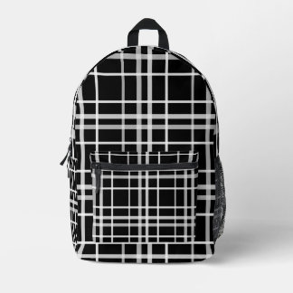 Backpacks white black chequered lines