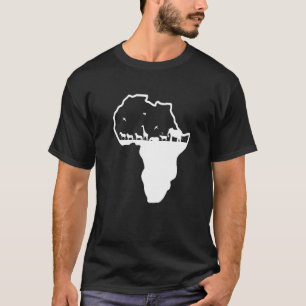 Backprint Africa Continent with African Animals Sa T-Shirt