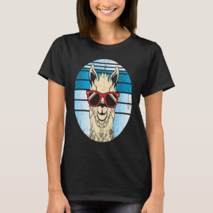 Backprint alpaca or llama in retro look with sungl T-Shirt