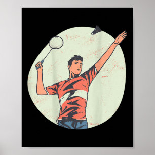 Backprint Badminton And Shuttle Poster