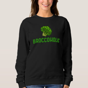 Backprint Broccholic Healthy Vegetables Meatless V Sweatshirt