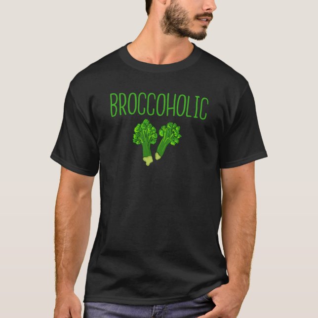 Backprint Broccholic Vegan Meatless and broccoli T-Shirt (Front)