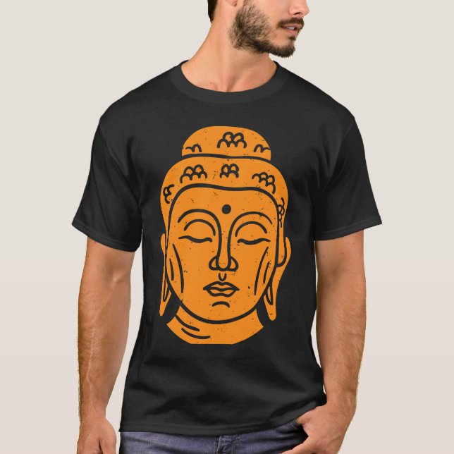 Backprint Buddha Head Buddhist Wisdom T-Shirt (Front)