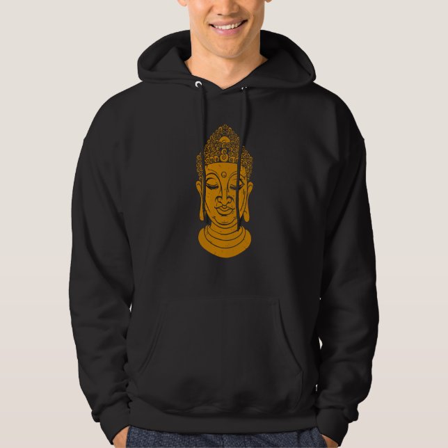 Backprint Buddha Head Meditation and Yoga Hoodie (Front)