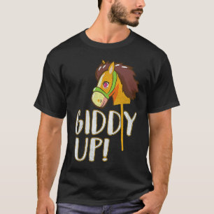 Backprint Giddy up Hobbyhorse Hobby Horsing T-Shirt