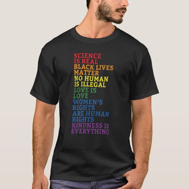 Backprint Kindness is everything LGBTQ+ Pride  4 T-Shirt (Front)