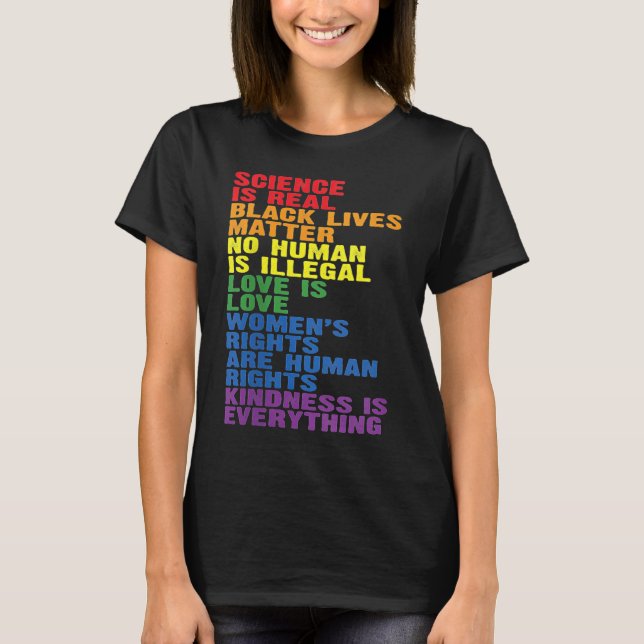 Backprint Kindness is everything LGBTQ+ Pride Ragl T-Shirt (Front)