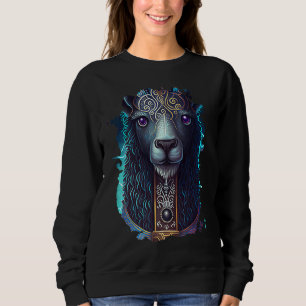 Backprint Magical colorful colorful alpaca Sweatshirt