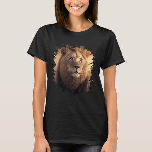 Backprint Majestic lion in the African savanna T-Shirt