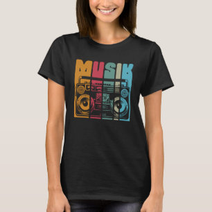 Backprint music old radio and mobile stereo system T-Shirt