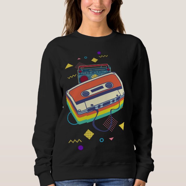 Backprint retro cassette and stereo system 80s and sweatshirt (Front)