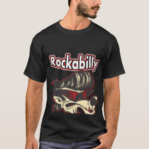 Backprint Rockabilly For Life Vintage Rockabilly   T-Shirt