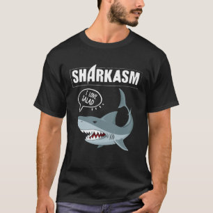 Backprint Sharkasm  Sarcasm and Shark Vegetarians T-Shirt