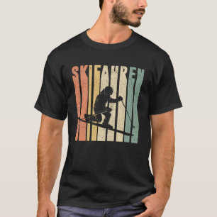 Backprint skiing retro and vintage skiers winter s T-Shirt
