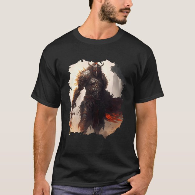 Backprint The epic warrior bravery in the dark T-Shirt (Front)