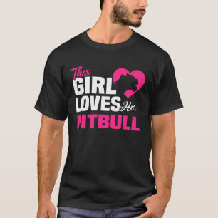 Backprint This girl loves her Pitbull dog and dogs T-Shirt