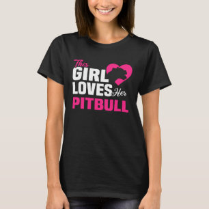 Backprint This girl loves her Pitbull dog and dogs T-Shirt