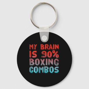 Backprinted My Brain Is 90% Boxing Combos Print On Key Ring