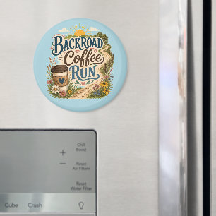 Backroad Coffee Run Country Folk Sunrise Magnet