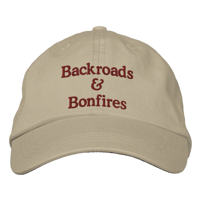 Backroads & Bonfires Embroidered Hat (Front)