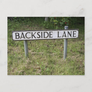 Backside Lane, Funny & Rude Place Sign Postcard. Postcard