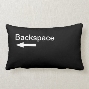 Backspace Computer Key (Black) Lumbar Cushion