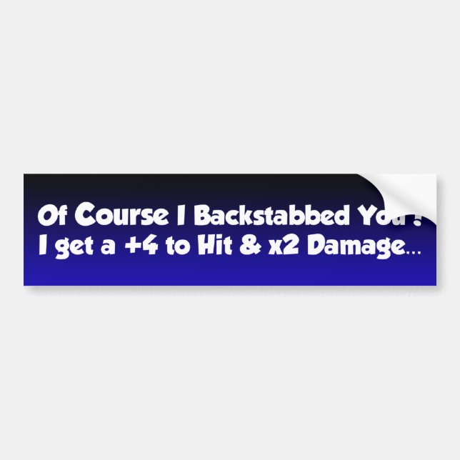 backstab bumper sticker (Front)