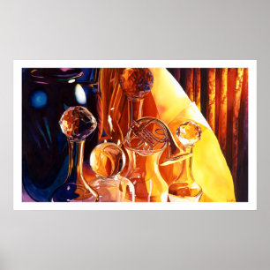 "Backstage" Musical Instruments & Glass Watercolor Poster