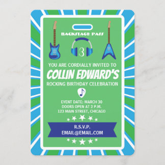 Backstage Pass Birthday Party Invitation