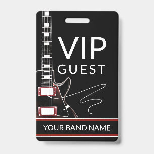Backstage Pass VIP Custom Band Rock Guitar Lanyard ID Badge