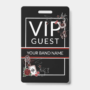 Backstage Pass VIP Custom Name Rockabilly Lanyard ID Badge