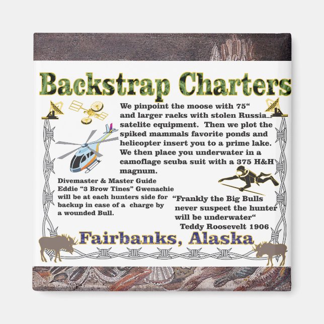 Backstrap Charters Underwater Moose Hunting Magnet (Front)