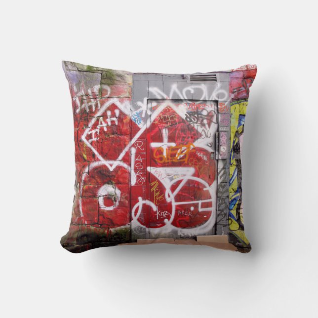 Backstreet Alley Graffiti Cushion (Front)
